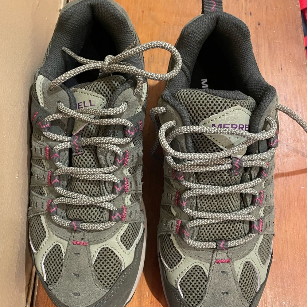 Merrell Olive and Pink Trail Shoes